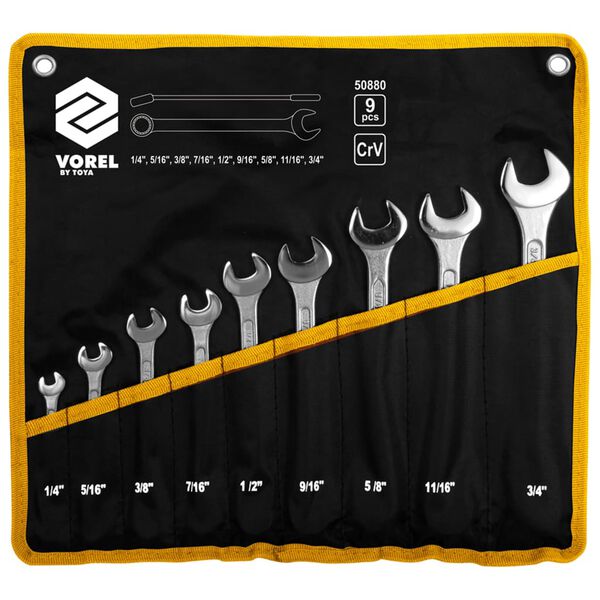 VOREL 9-delige Combinatiesleutelset 6-19 mm