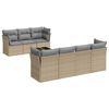 vidaXL 8-delige Loungeset met kussens poly rattan beige