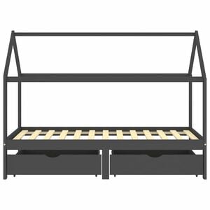 vidaXL Kinderbedframe met lades grenenhout donkergrijs 90x200 cm