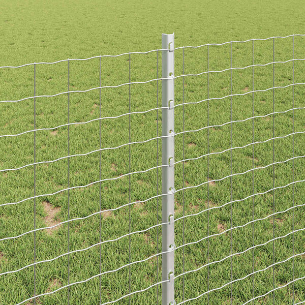 vidaXL Hekpalen 44 pcs Zilver 140 cm Staal