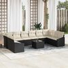 vidaXL Tuin Sofa Set met kussen 11 pcs Bruin en Crème poly rattan
