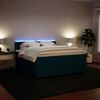 vidaXL Boxspring met matras fluweel blauw 200x200 cm