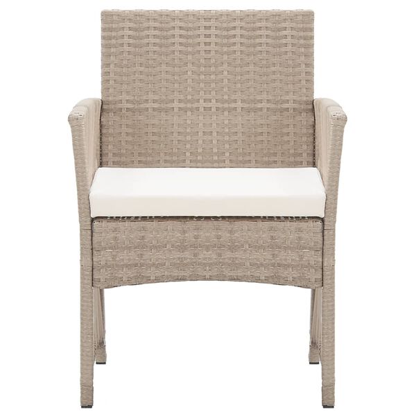 vidaXL Tuinstoelen met kussens 2 st poly rattan beige