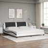 vidaXL Bed met matras "Zadar" kunstleer wit en zwart 200x200 cm