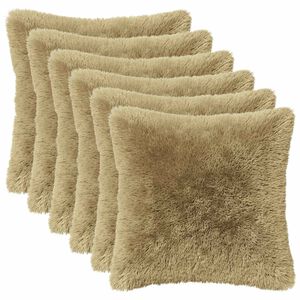 vidaXL Kussen met kussen HEERLEN 6 st Lichtgrijs PV Fleece