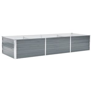 vidaXL Plantenbak verhoogd 240x80x45 cm gegalvaniseerd staal grijs