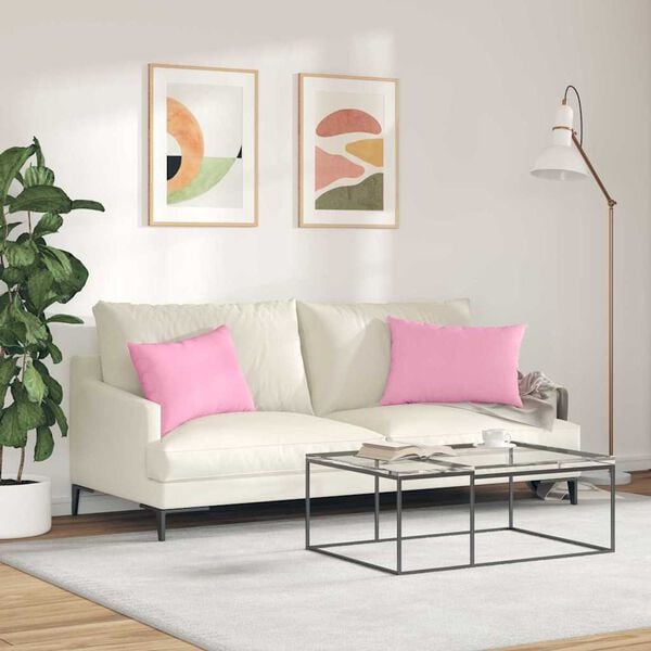 vidaXL Sofa Kussens 2 pcs Roze 60 x 40 cm Stof