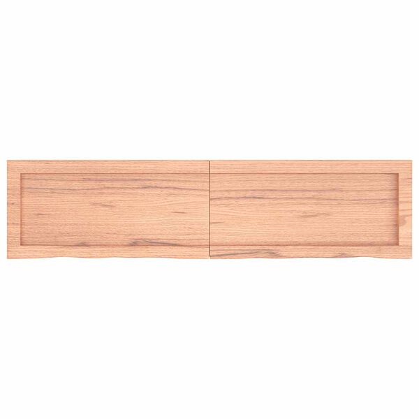 vidaXL Wastafelblad 120x30x(2-4) cm behandeld massief hout lichtbruin
