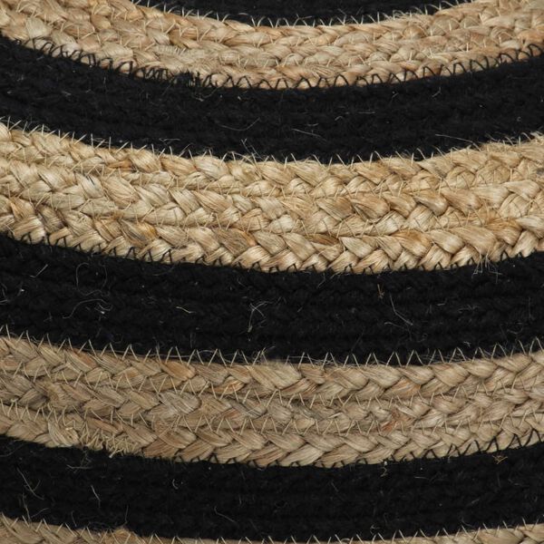 vidaXL Poef handgemaakt 40x45 cm jute zwart