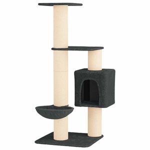 vidaXL Kattenboom met sisal krabpalen Donkergrijs 137 cm