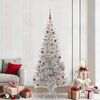 vidaXL Kerstboom met 300 LED met standaard Zilver 210 cm PET