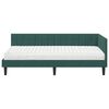 vidaXL Hoekbedframe met Matras met hoofdeinde 2 pcs Groen Fluweel