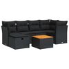 vidaXL 7-delige Loungeset met kussens poly rattan zwart