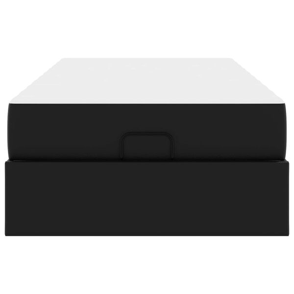 vidaXL Bedframe met matras met matras Zwart 80 x 200 cm Kunstleer