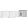 vidaXL Kippenhok 400x91x100 cm gegalvaniseerd staal grijs