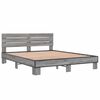 vidaXL Bedframe bewerkt hout metaal grijs sonoma eiken 150x200 cm