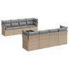 vidaXL 9-delige Loungeset met kussens poly rattan beige