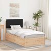 vidaXL Bedframe met Gevoerd Hoofdgedeelte Zwart 90 x 190 cm