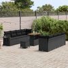 vidaXL Tuin Sofa Set met kussen 11 pcs Zwart Poly riet