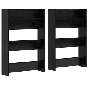 vidaXL Schoenenkast 2 st 60 x 18 x 90 cm Bewerkt hout Zwart eiken