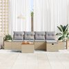 vidaXL Tuin Sofa Set met kussen 6 pcs Beige Poly riet