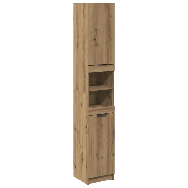 vidaXL Badkamerkast 32x34x188,5 cm bewerkt hout artisanaal eikenkleur
