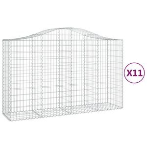 vidaXL Schanskorven 11 st gewelfd 200x50x120/140 cm ijzer