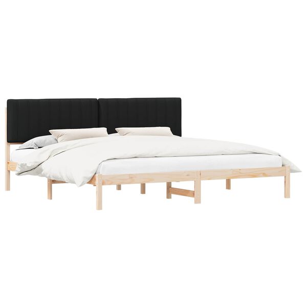 vidaXL Bedframe met Gevoerd Hoofdgedeelte Zwart 200 x 200 cm