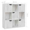 vidaXL Boekenkast 88,5x27,5x88 cm bewerkt hout betongrijs