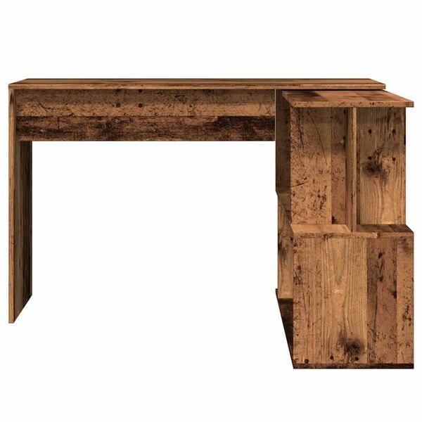 vidaXL Hoekbureau 200,5x50x76 cm bewerkt hout oud houtkleurig