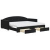 vidaXL Slaapbank met onderschuifbed en lades 90x190 cm fluweel zwart