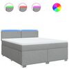 vidaXL Boxspring met matras stof lichtgrijs 180x200 cm