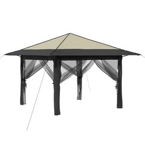 vidaXL Gazebo met 4 Zijwanden Cr&egrave;me en Antraciet