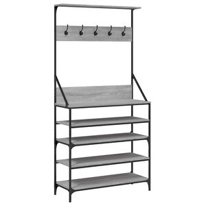 vidaXL Kledingrek met schoenenrek 90x34x184 cm grijs sonoma eikenkleur