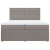 vidaXL Boxspring met matras stof taupe 200x200 cm