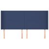 vidaXL Hoofdbord met randen 183x16x118/128 cm stof blauw