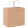 vidaXL Papieren zakken 250 st met hengsels 26x17x25 cm bruin