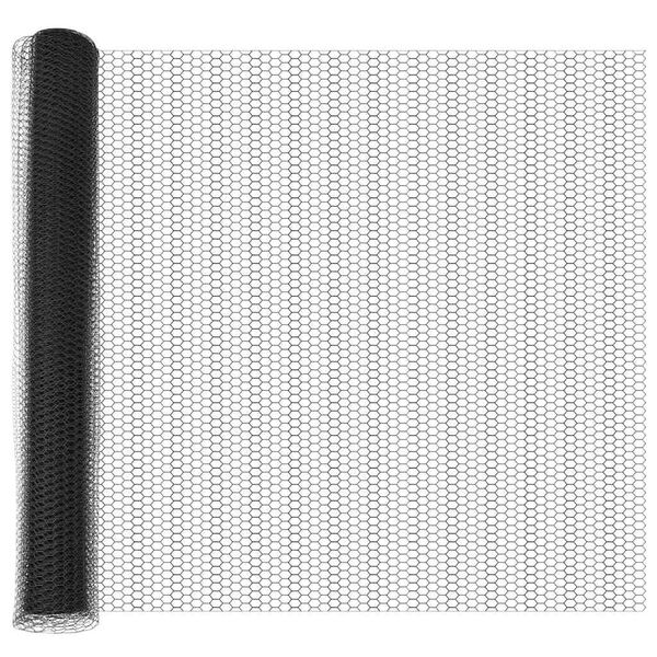 vidaXL Afrasteringspaal Grijs 25 x 1,4 m (13 mm gaas) Staal en PVC