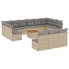 vidaXL 14-delige Loungeset met kussens poly rattan beige