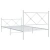 vidaXL Bedframe met hoofd- en voeteneinde metaal wit 107x203 cm