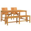 vidaXL Tuin eettafelset 4 pcs Bruin Massief Acaciahout