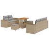 vidaXL Tuin Sofa Set met kussen 8 pcs Beige en Licht Grijs Poly Rattan