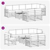 vidaXL Sofa-Sets 9 pcs Natuurlijk en Lichtgrijs Massief Acaciahout