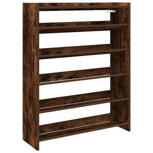 vidaXL Schoenenrek 80x25x100 cm bewerkt hout gerookt eikenkleurig