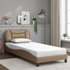 vidaXL Bedframe zonder matras "Hvar" kunstleer cappucinnokleurig 80x200 cm