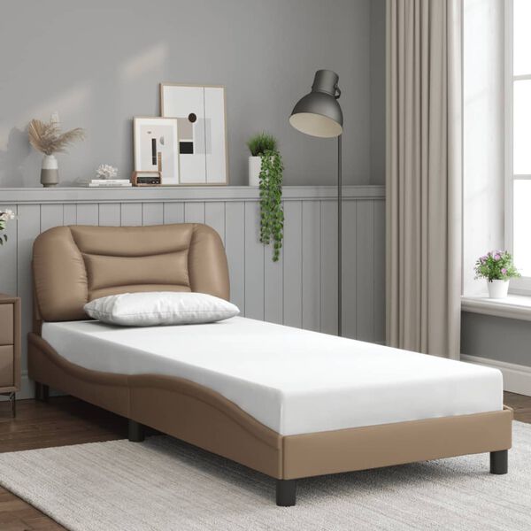 vidaXL Bedframe zonder matras "Hvar" kunstleer cappucinnokleurig 80x200 cm