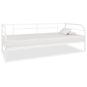 vidaXL Bedbank metaal wit 90x200 cm