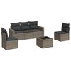 vidaXL 6-delige Loungeset met kussens poly rattan grijs