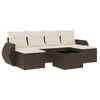 vidaXL 7-delige Loungeset met kussens poly rattan bruin