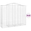 vidaXL Schanskorven 10 st gewelfd 200x50x160/180 cm ijzer